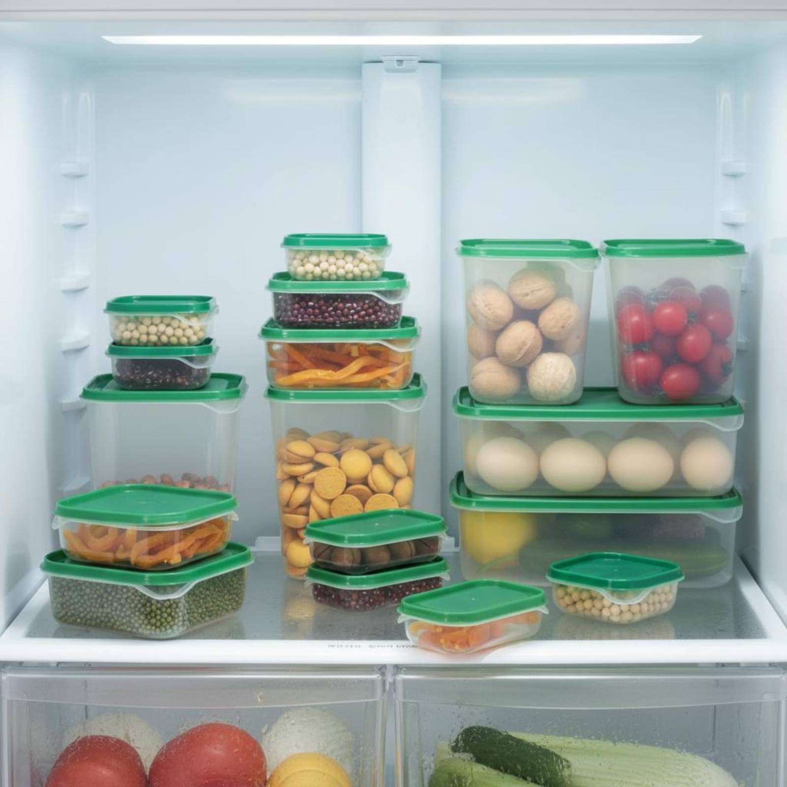 Food Storage Plastic Boxes - مجموعة من 17 قطعة لتخزين الطعام