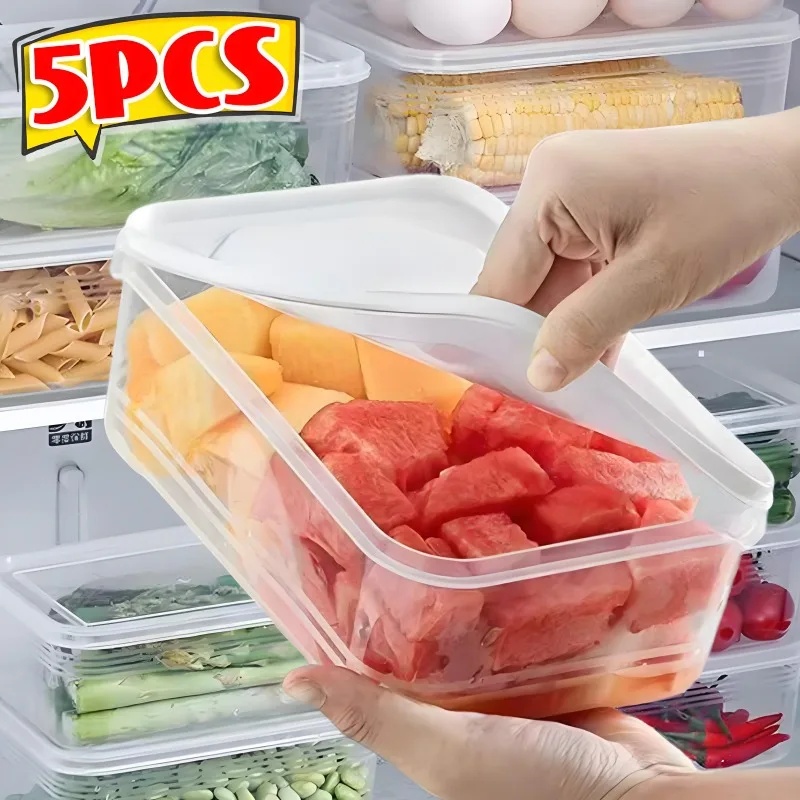 Food Storage Plastic Boxes - صندوق تخزين للثلاجة للحوم والخضروات، صندوق