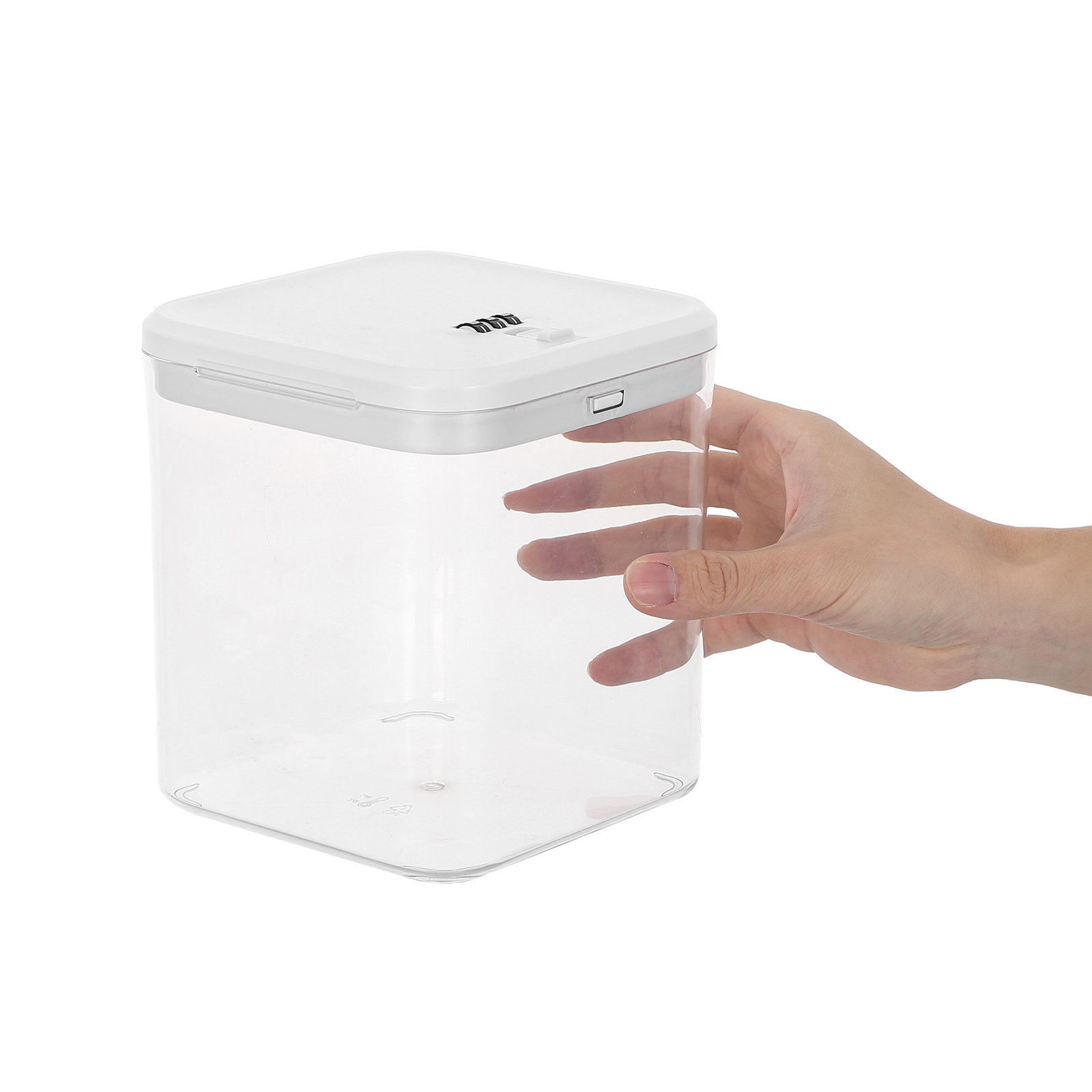 Food Storage With Lock - صندوق قفل شفاف قابل للتكديس لتخزين