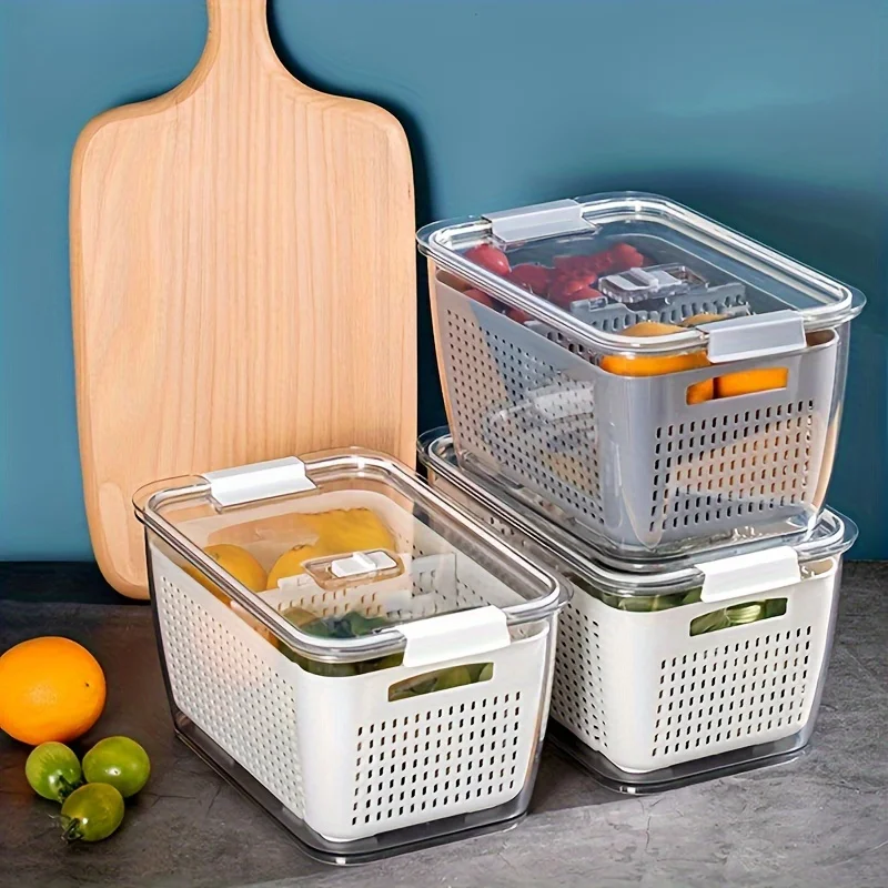 Food Storage Containers Xl - صندوقان كبيران قابلان لإعادة الاستخدام لتخزين