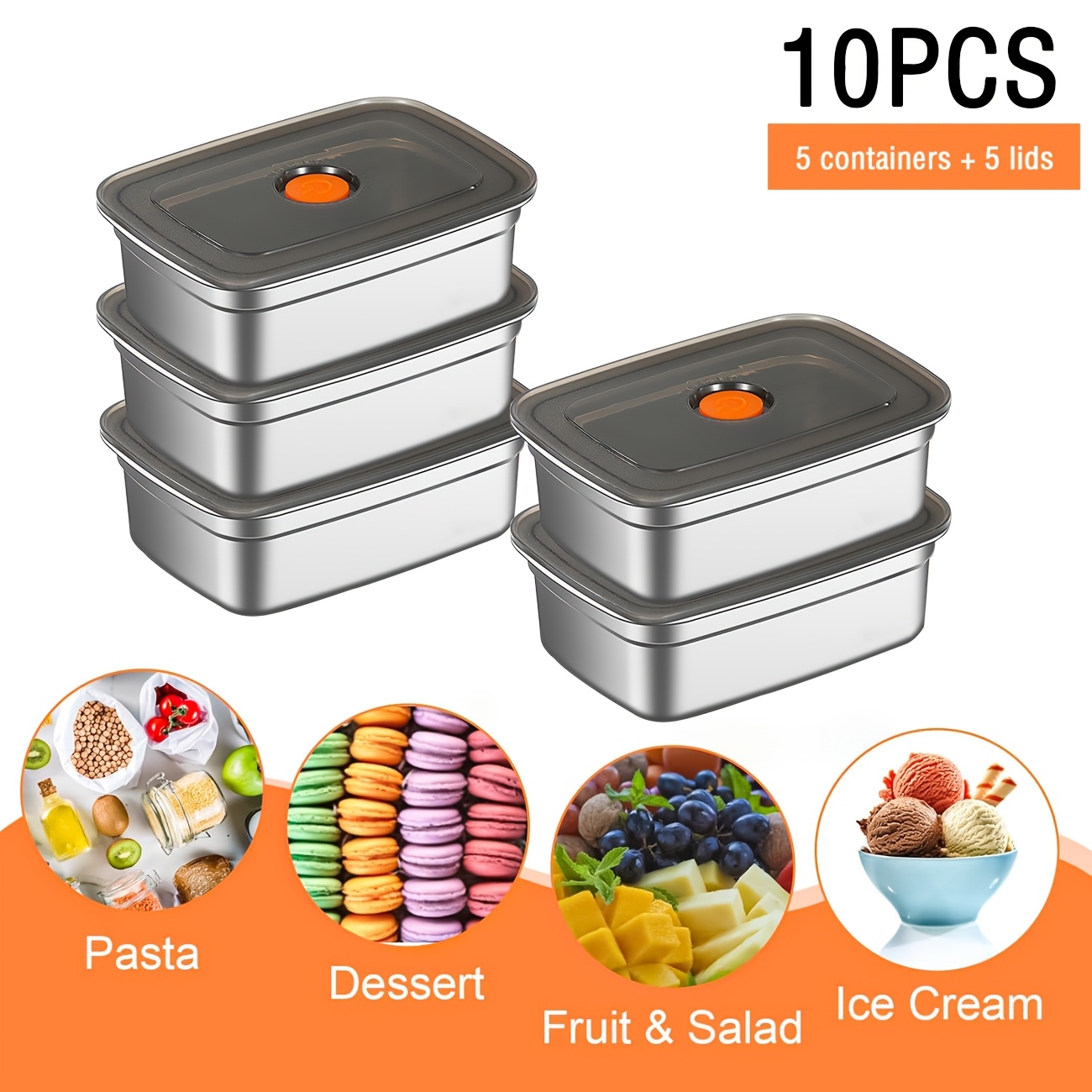Food Storage Home - مجموعة من 10 حاويات تخزين طعام