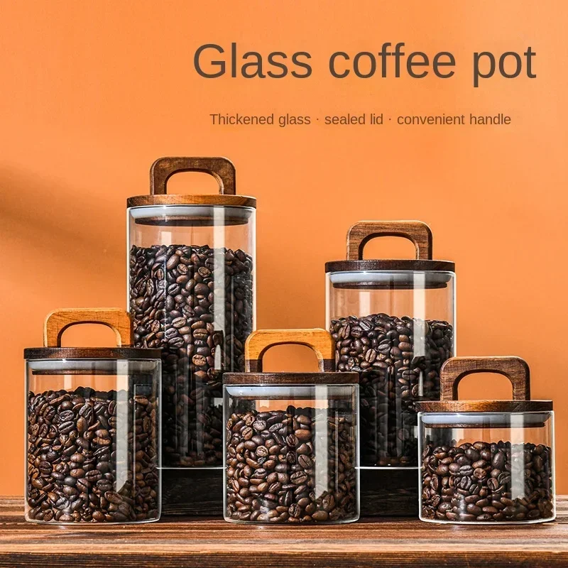 Food Storage Jars With Wooden Lids - 800-2100 مللي غطاء الخشب جرة زجاجية