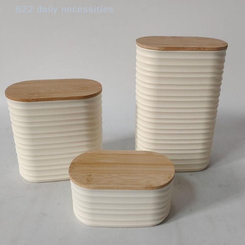 Food Storage Jars With Wooden Lids - وعاء تخزين طعام خشبي فعال للمخزن