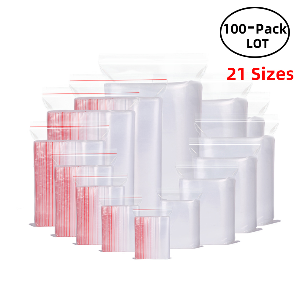 Food Storage With Lock - 100 قطعة/الحزمة أكياس قفل بسحاب قابلة