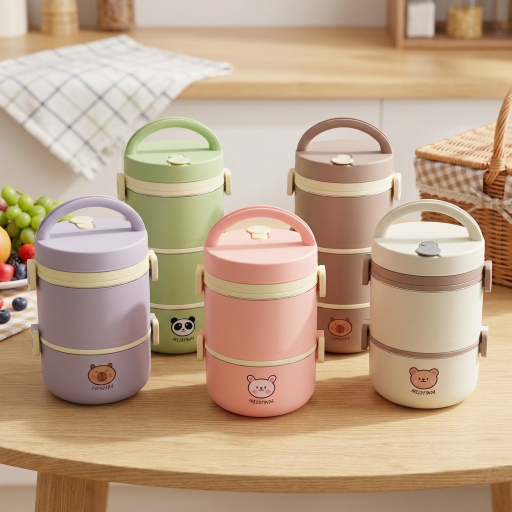 Food Storage Stainless Steel Containers - صندوق غداء حراري من الفولاذ المقاوم