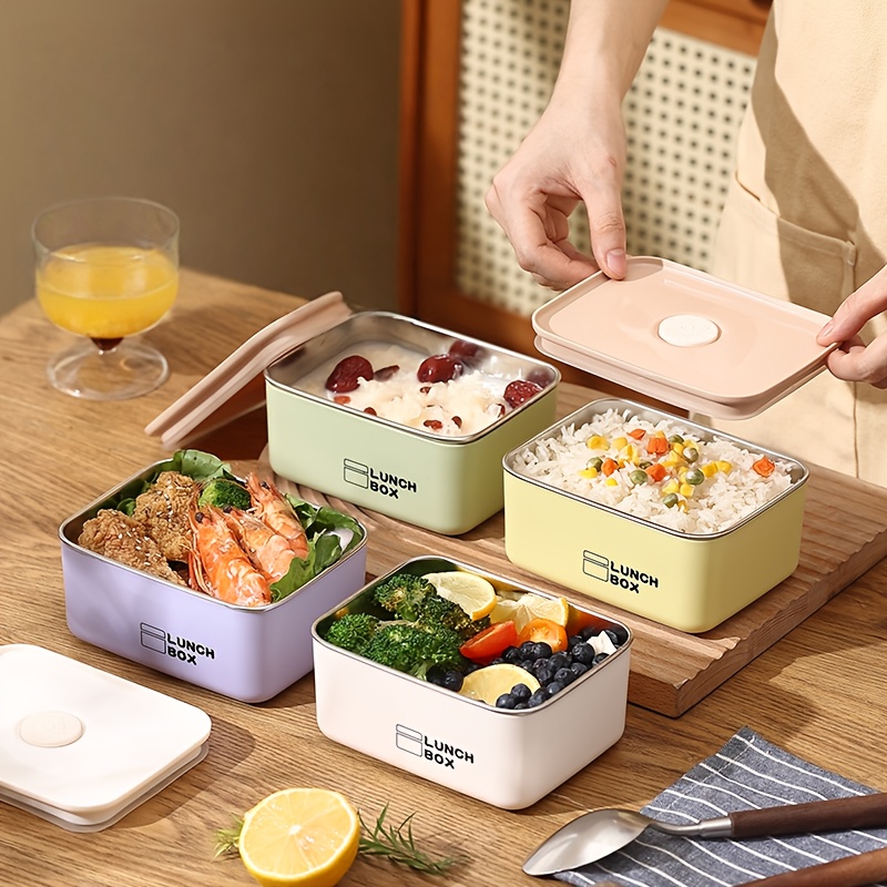 Food Storage Stainless Steel Containers - مجموعة حاويات تخزين الطعام المقاومة للتسرب