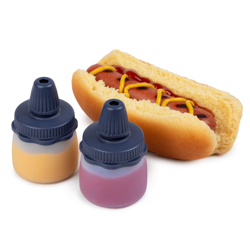 Food Storage Silicone - زجاجات سيليكون قابلة للضغط زرقاء اللون،