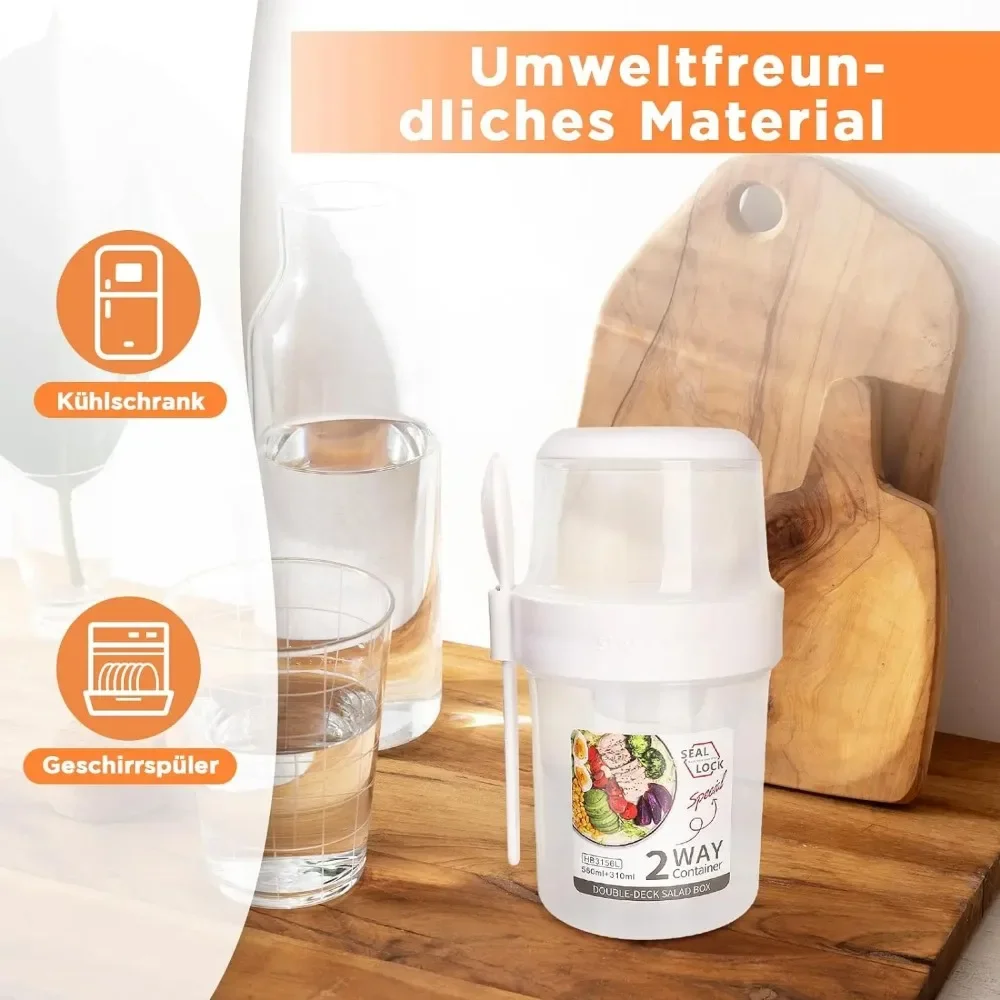 Food Storage Jar Set - كوب سلطة أكواب الإفطار المحمولة تخزين