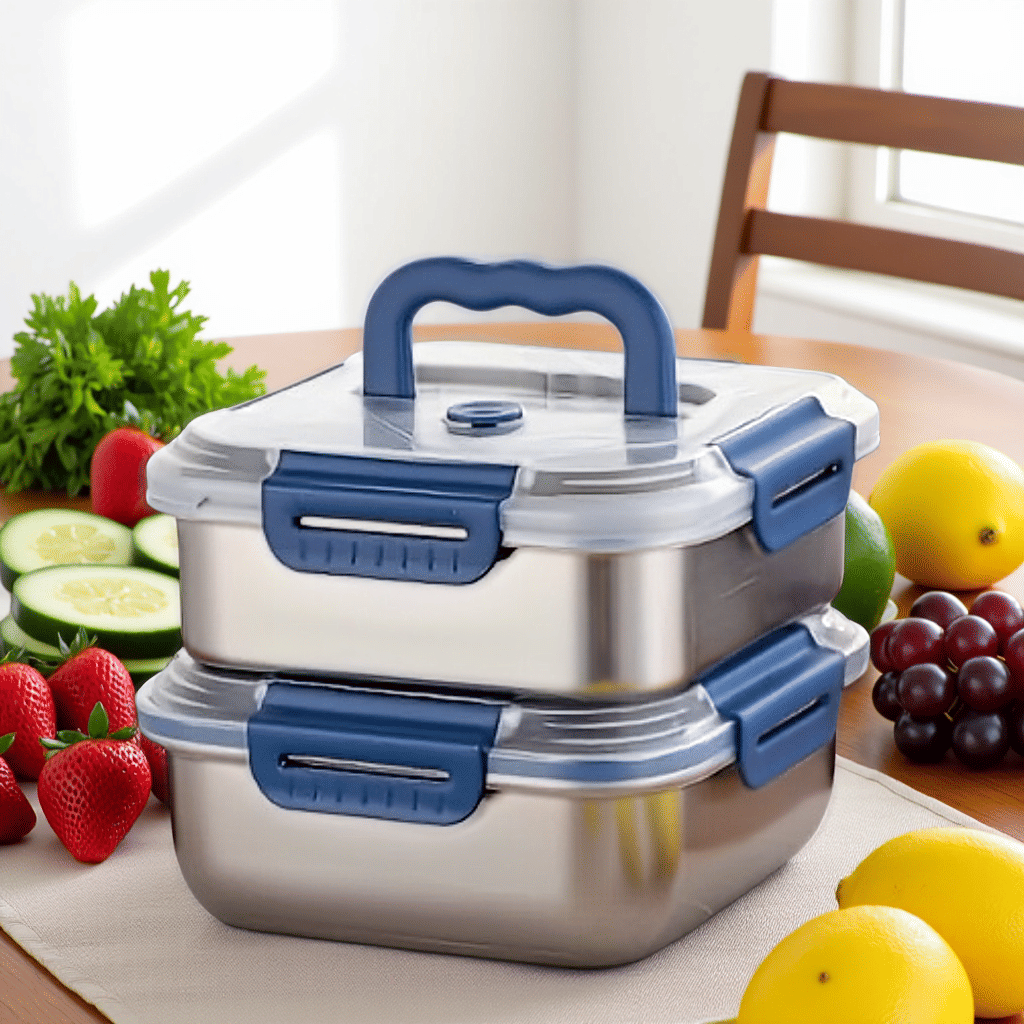 Food Storage Containers Xl - حاويتان كبيرتان للغاية من الفولاذ المقاوم
