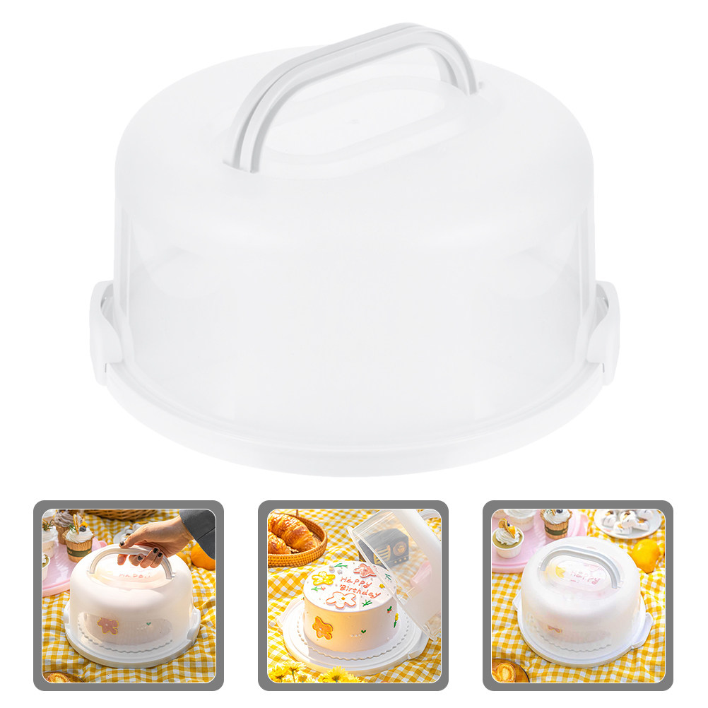 Food Storage Plastic Boxes - صندوق تخزين الكيك دائري الشكل مقاس