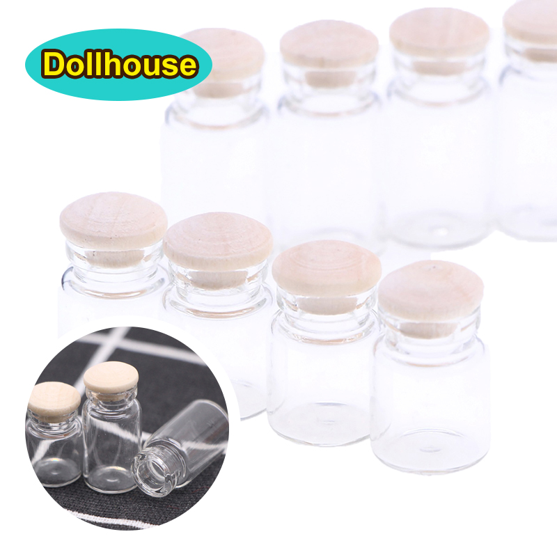 Food Storage Jars With Wooden Lids - 4 قطعة 1:12 دمية مصغرة الجرار