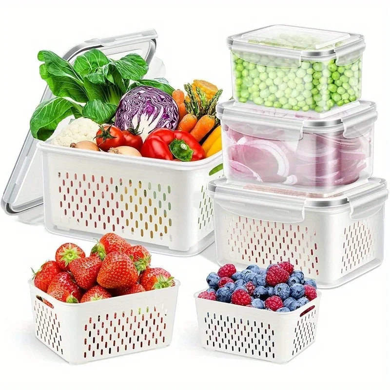 Food Storage Jar Set - مجموعة حاويات تخزين الطعام للثلاجة مع