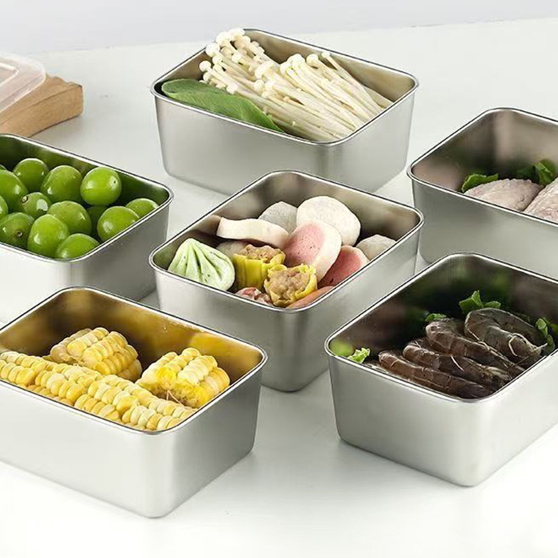 Food Storage Stainless Steel Containers - مجموعة من 6 حاويات تخزين طعام