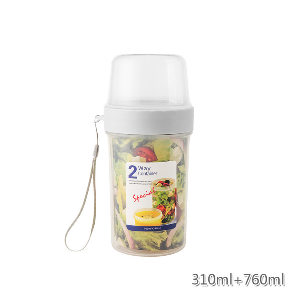 Food Storage Jars With Wooden Lids - حاوية طعام محمولة مزدوجة الطبقات مانعة