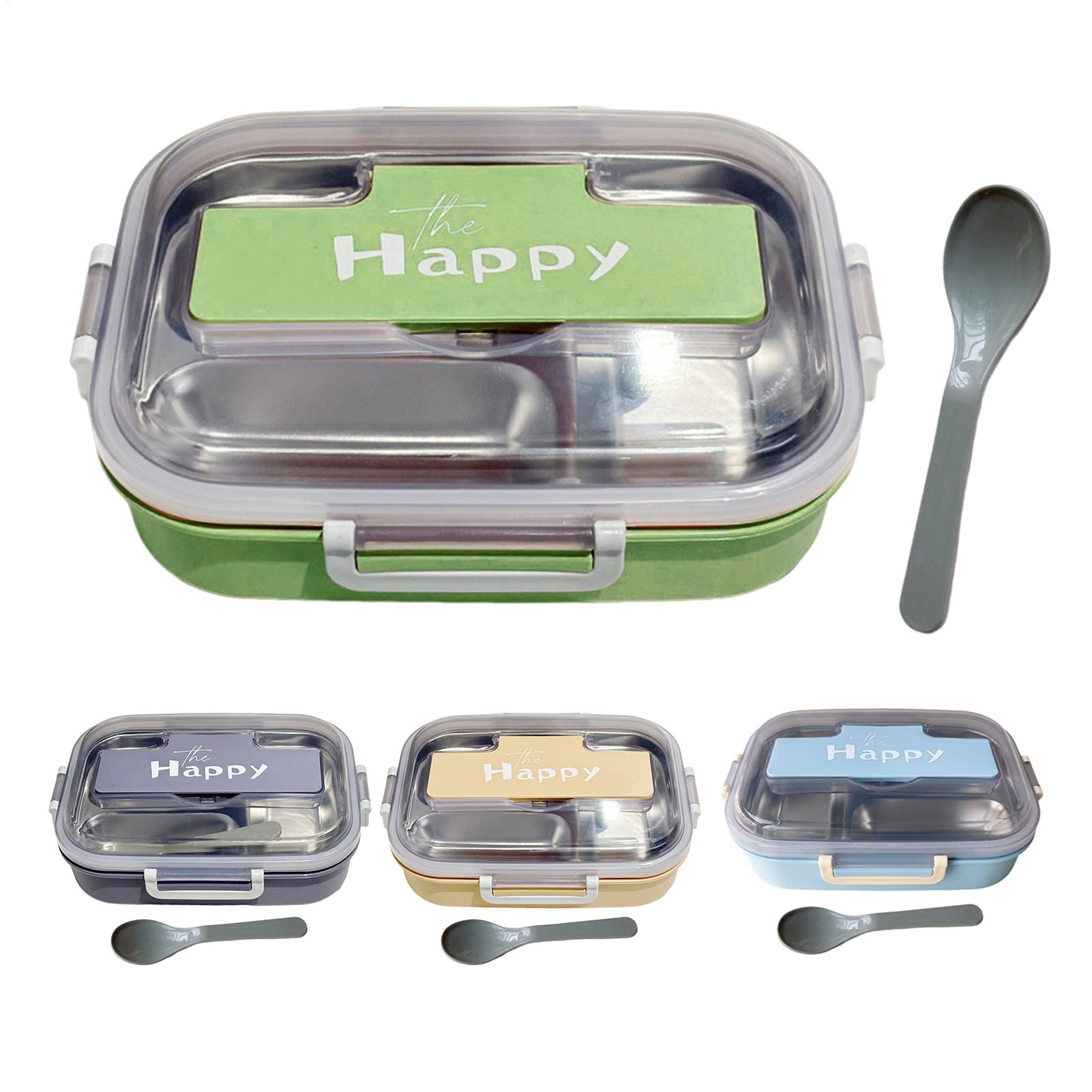 Food Storage With Dividers - صندوق غداء محمول من الفولاذ المقاوم