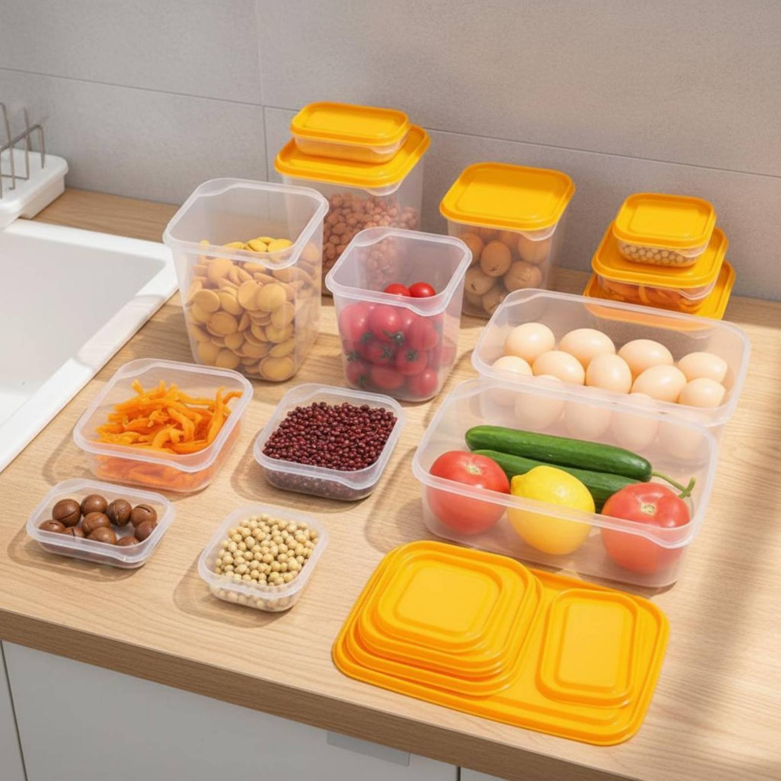 مجموعة من 17 قطعة لتخزين الطعا - مراجعة Food Storage Plastic Boxes وسعره
