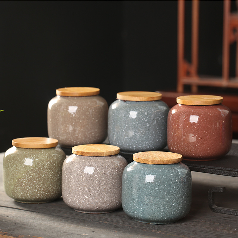 السيراميك جرة صغيرة مع غطاء خش - مراجعة Food Storage Jars With Wooden Lids وسعره
