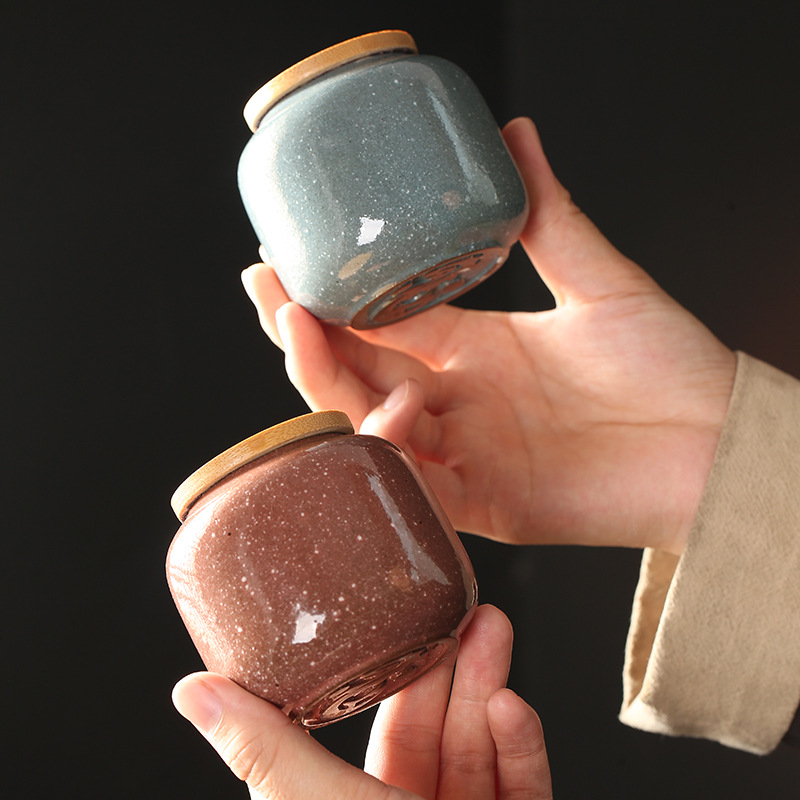 السيراميك جرة صغيرة مع غطاء خش - مراجعة Food Storage Jars With Wooden Lids وسعره