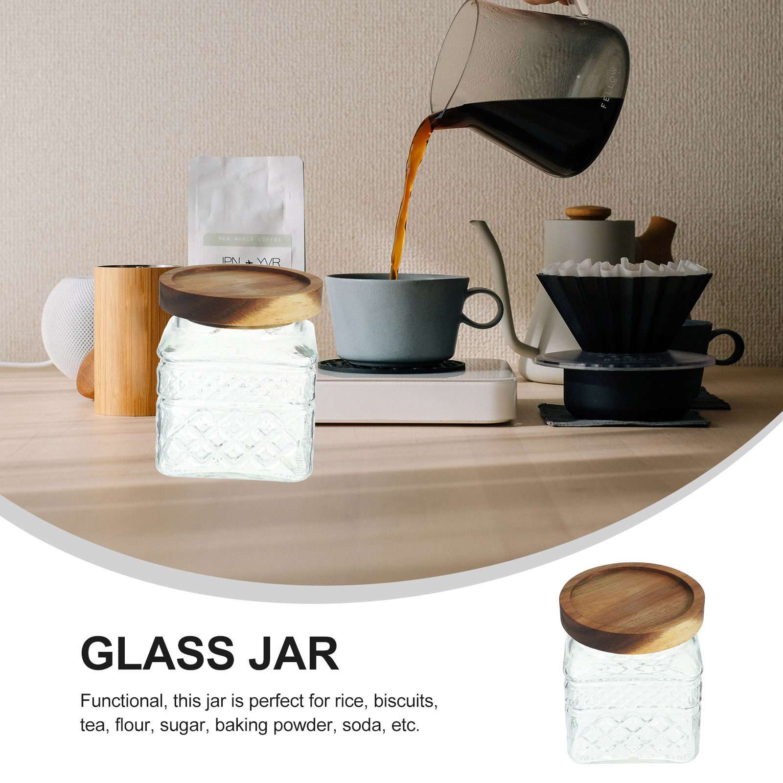 وعاء تخزين زجاجي كبير محكم الإ - مراجعة Food Storage Jars With Wooden Lids وسعره