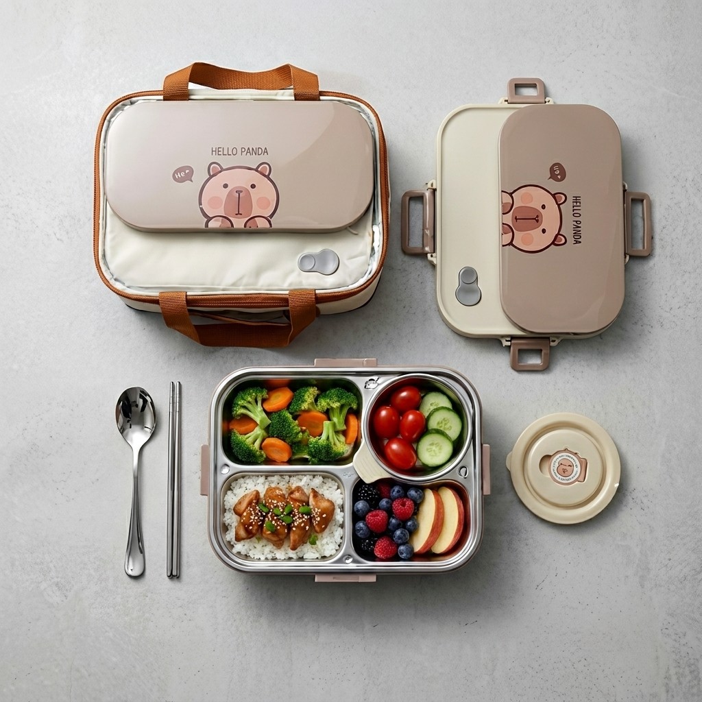 طقم صندوق غداء بينتو من الفولا - مراجعة Food Storage Jar Set وسعره