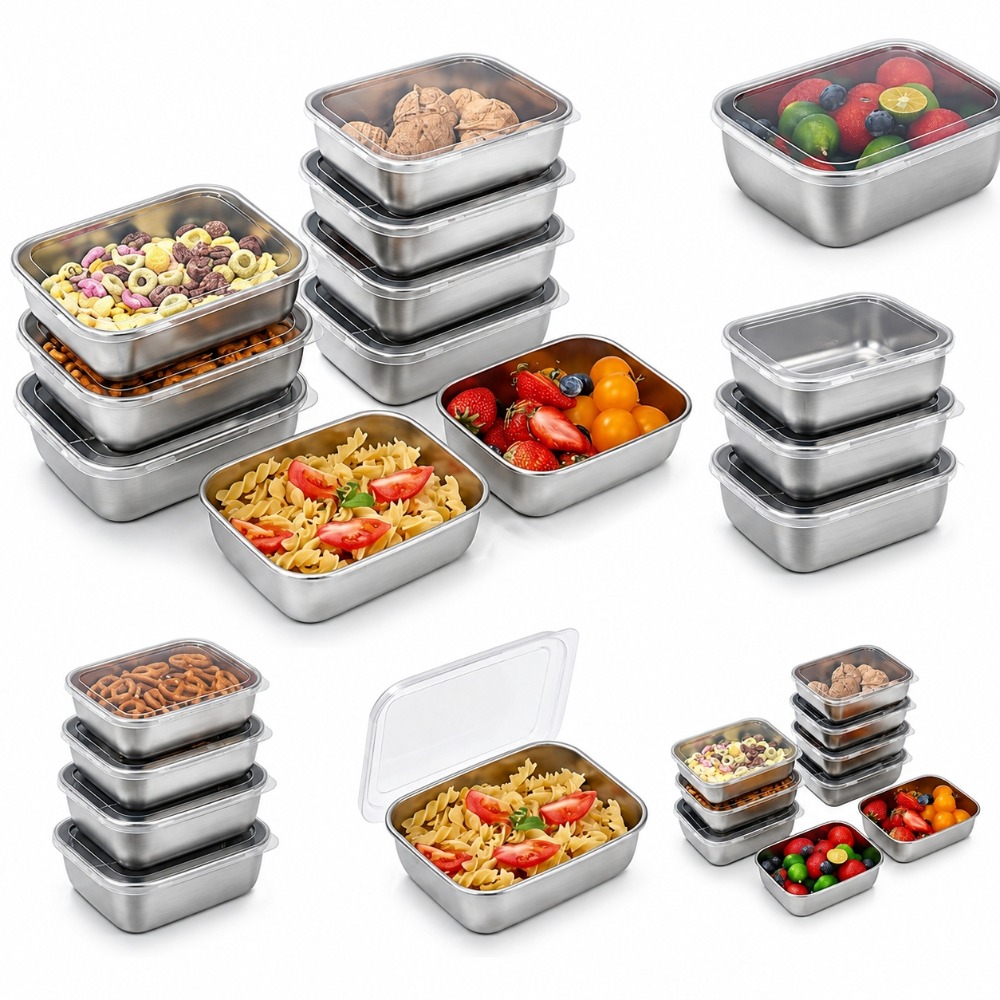 6 قطع من حاويات تخزين الطعام ا - مراجعة Food Storage Stainless Steel Containers وسعره