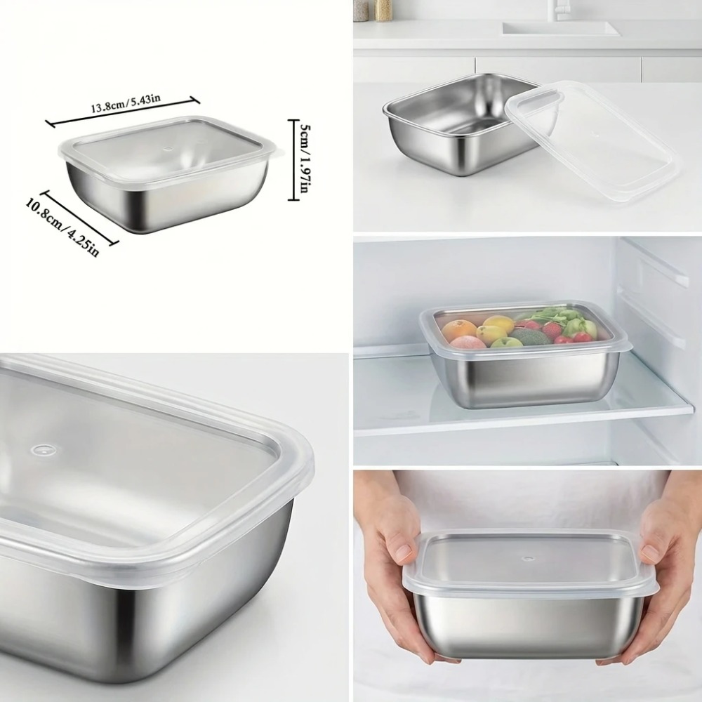 6 قطع من حاويات تخزين الطعام ا - مراجعة Food Storage Stainless Steel Containers وسعره