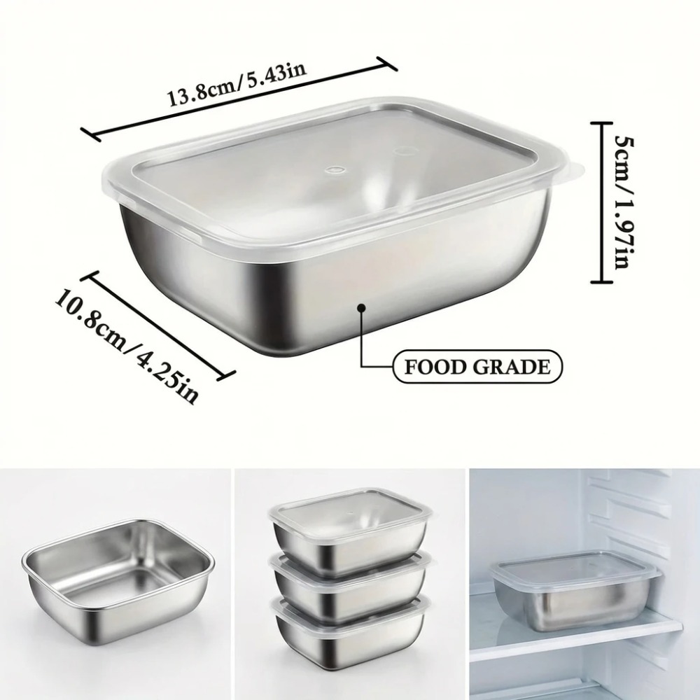 6 قطع من حاويات تخزين الطعام ا - مراجعة Food Storage Stainless Steel Containers وسعره