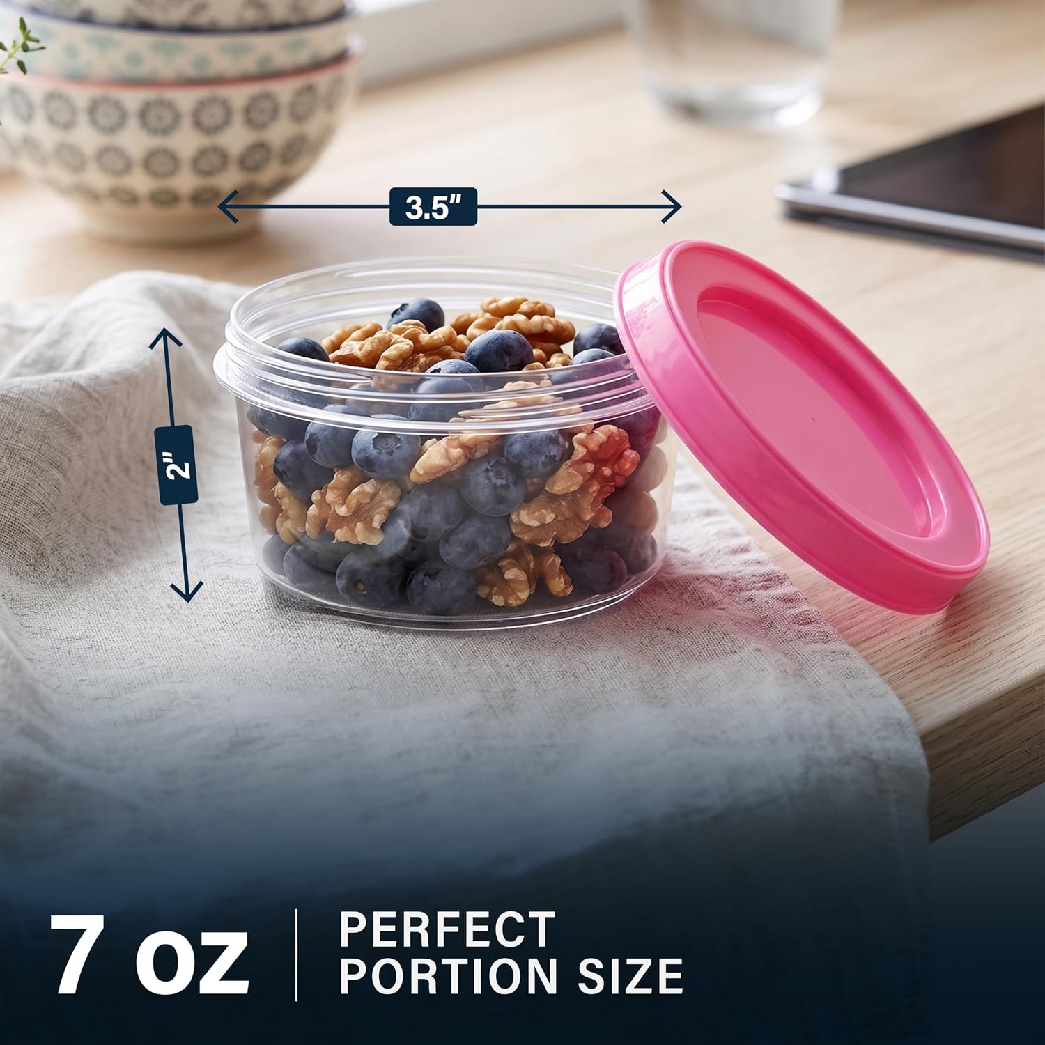 4 عبوات - حاويات بلاستيكية لتخ - مراجعة Food Storage Jars With Wooden Lids وسعره