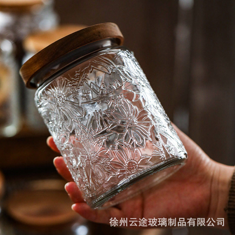 أوعية زجاجية عتيقة منقوشة بغطا - مراجعة Food Storage Jars With Wooden Lids وسعره