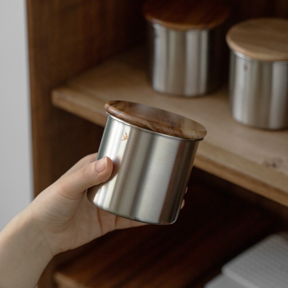 وعاء ماتشا جديد من الفولاذ الم - مراجعة Food Storage Jars With Wooden Lids وسعره