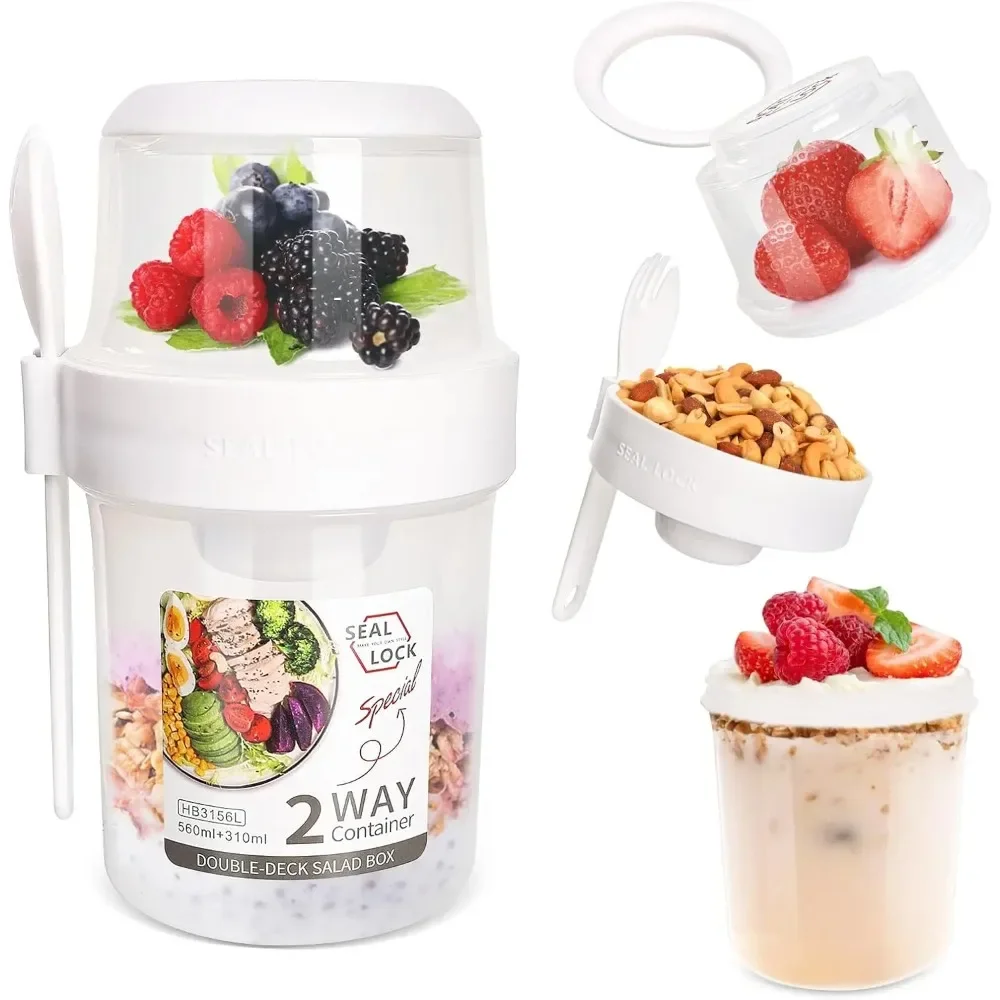 كوب سلطة أكواب الإفطار المحمول - مراجعة Food Storage Jar Set وسعره