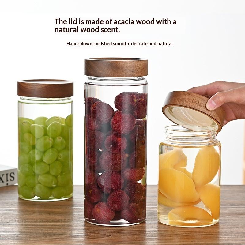 وعاء زجاجي شفاف محكم الإغلاق ل - مراجعة Food Storage Jars With Wooden Lids وسعره