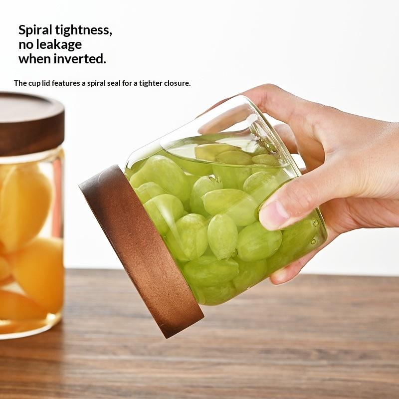 وعاء زجاجي شفاف محكم الإغلاق ل - مراجعة Food Storage Jars With Wooden Lids وسعره