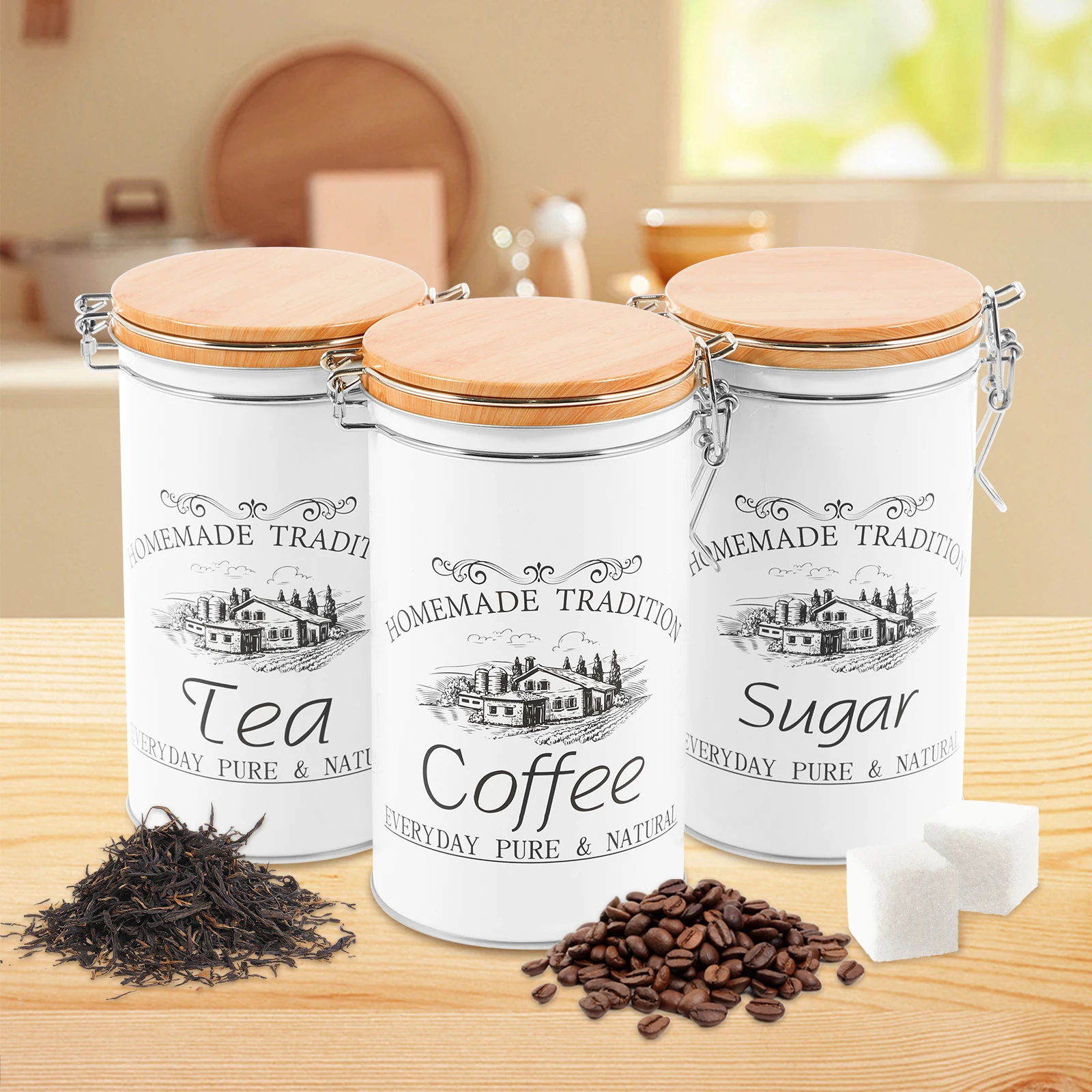 مجموعة من 3 علب معدنية لتخزين  - مراجعة Food Storage Jar Set وسعره