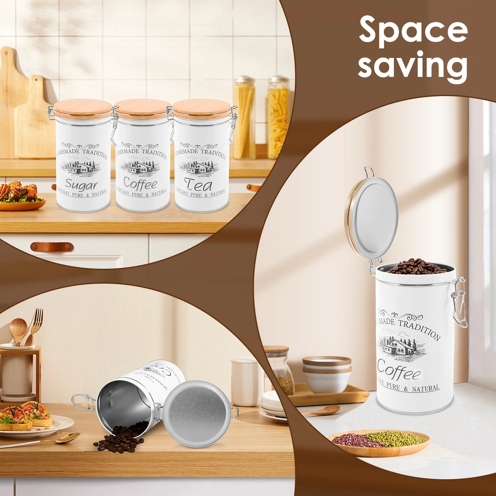 مجموعة من 3 علب معدنية لتخزين  - مراجعة Food Storage Jar Set وسعره