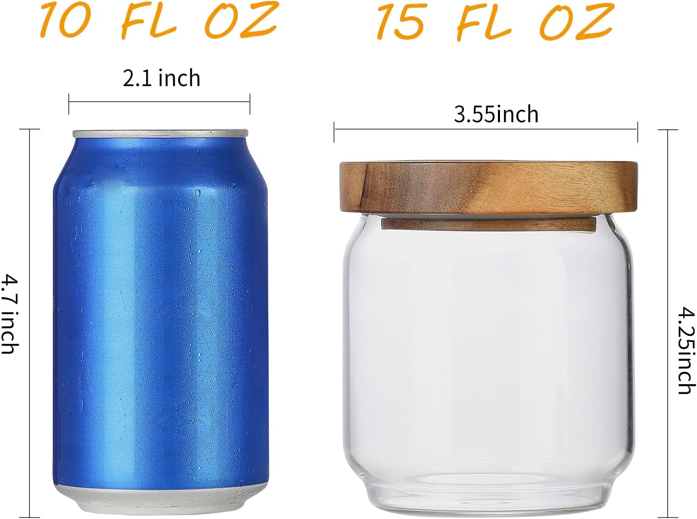 مجموعة من 4 برطمانات زجاجية شف - مراجعة Food Storage Jars With Wooden Lids وسعره