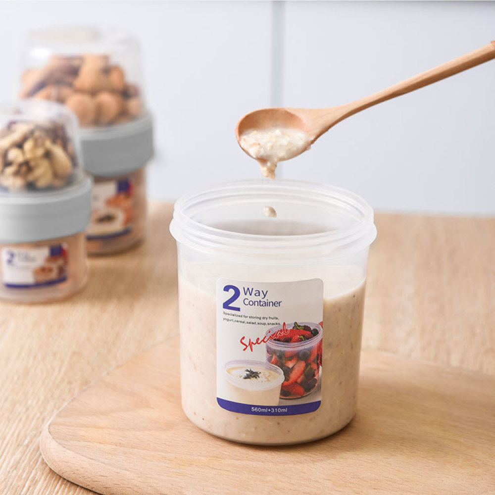 حاوية طعام محمولة مزدوجة الطبق - مراجعة Food Storage Jars With Wooden Lids وسعره